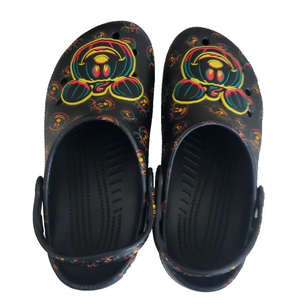 Disney Parks 2023 Glow Halloween Mickey Mouse Pumpkin Adult Clogs Crocs M7/W 9
